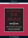 A Certain Je Ne Sais Quoi (MP3): Words We Pinched from Other Languages